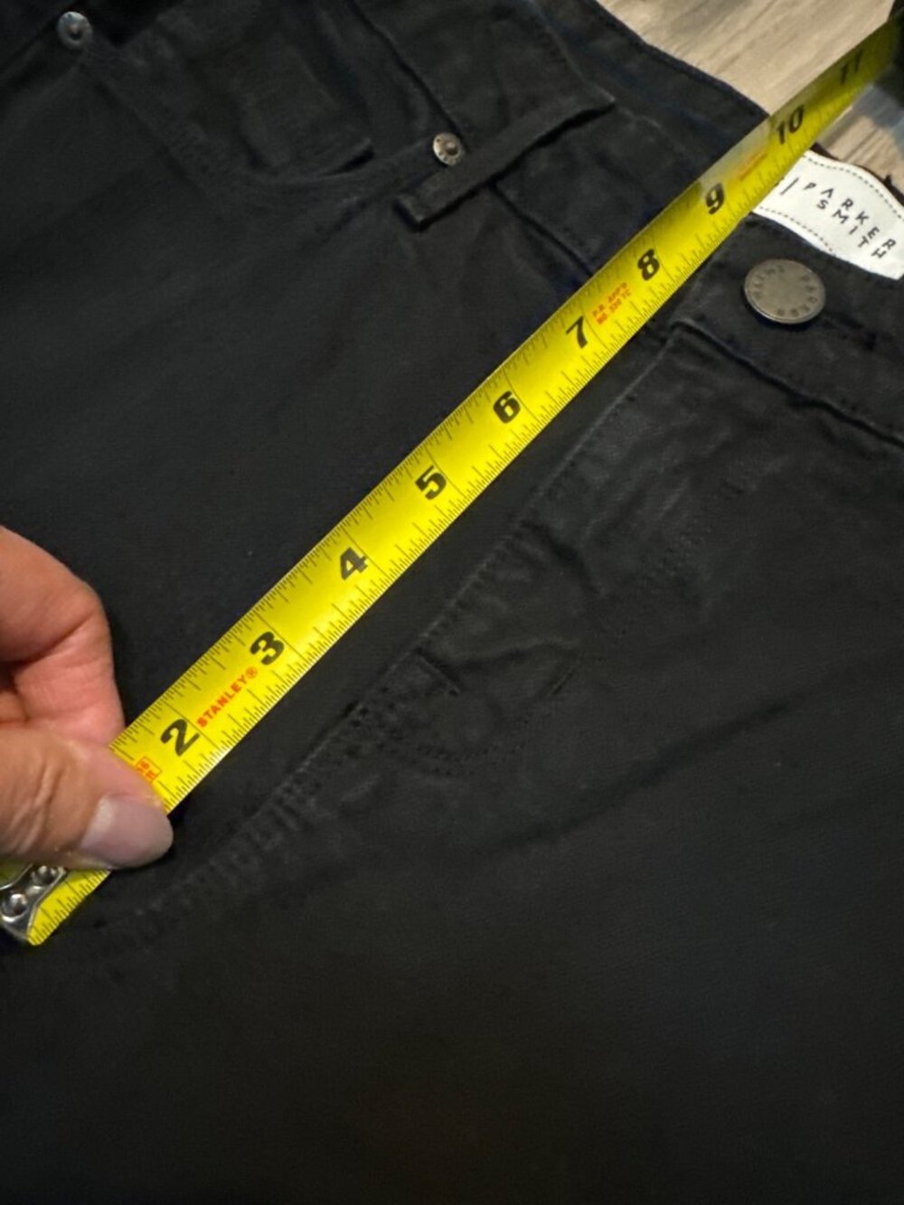 Parker Smith Black High-Waisted Frayed Step Hem Jeans Size 26 - Picture 4 of 10